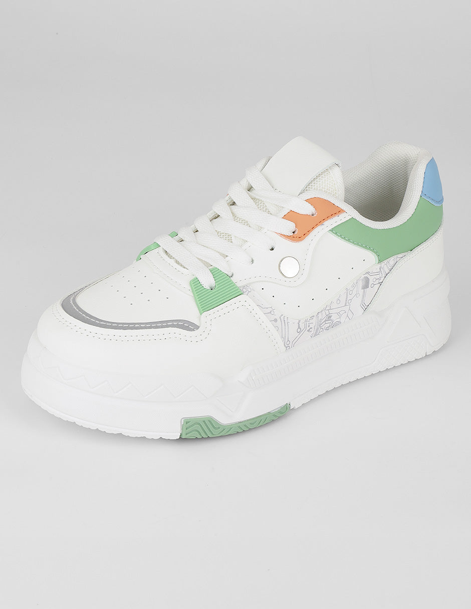 Tenis con cordones  Aurea en Sintético – Blanco