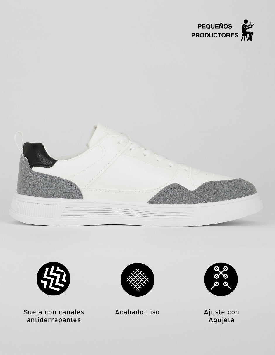 Tenis con cordones Caliza en Sintético – Blanco