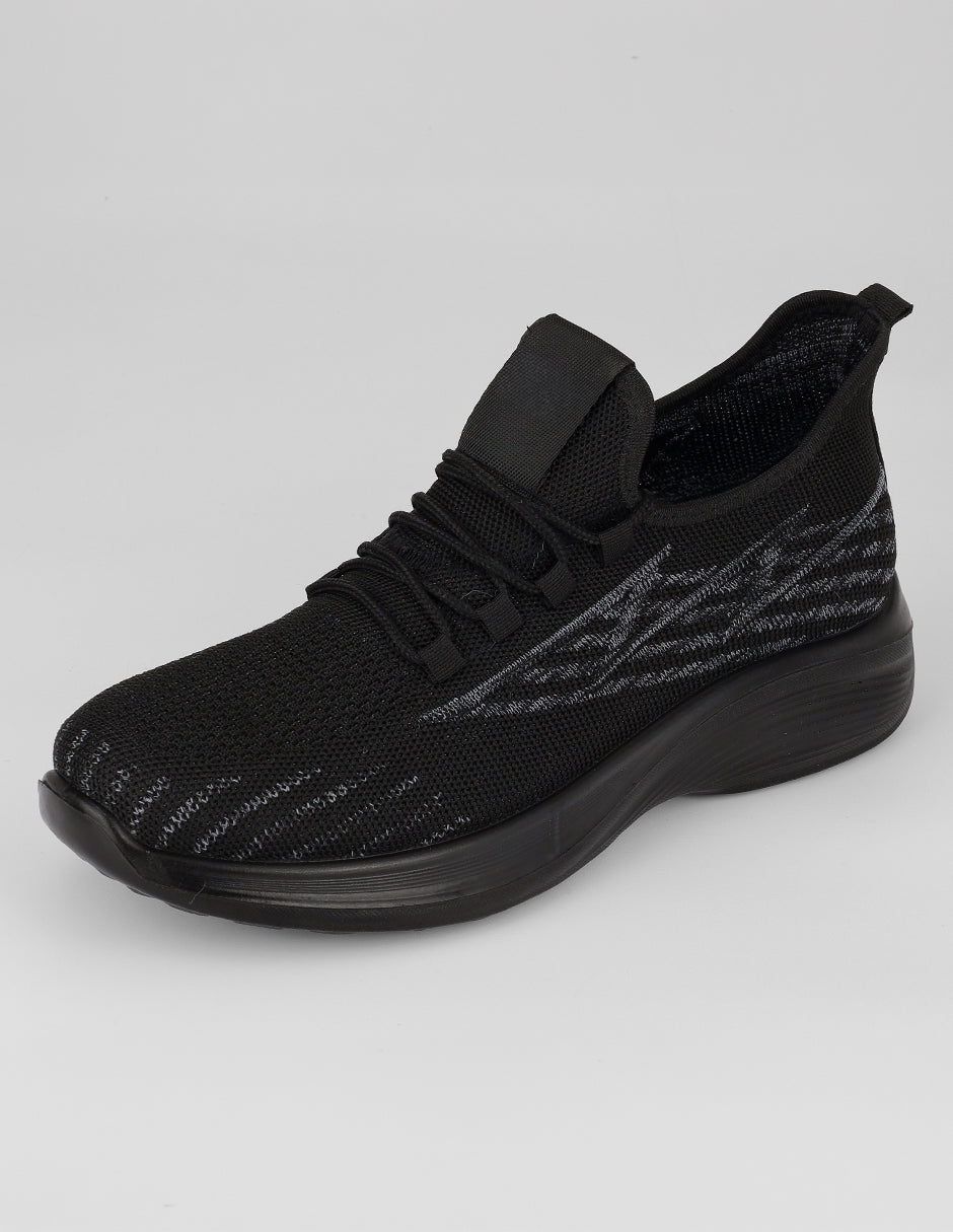 Tenis tipo deportivo Nova en Textil – Negro