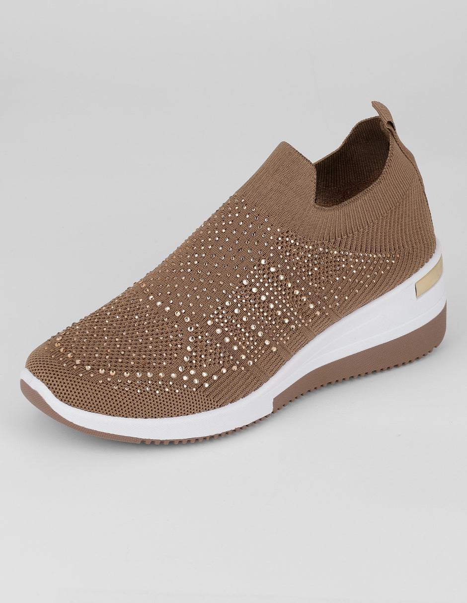 Zapatos de confort Court en Textil – Café