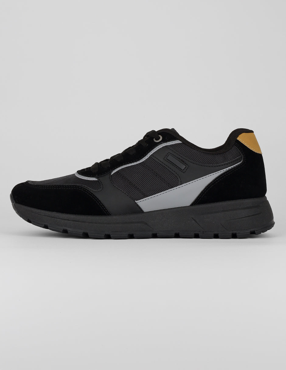 Tenis tipo deportivo Exterior Sintético Color Negro Para Hombre De RBCOLLECTION