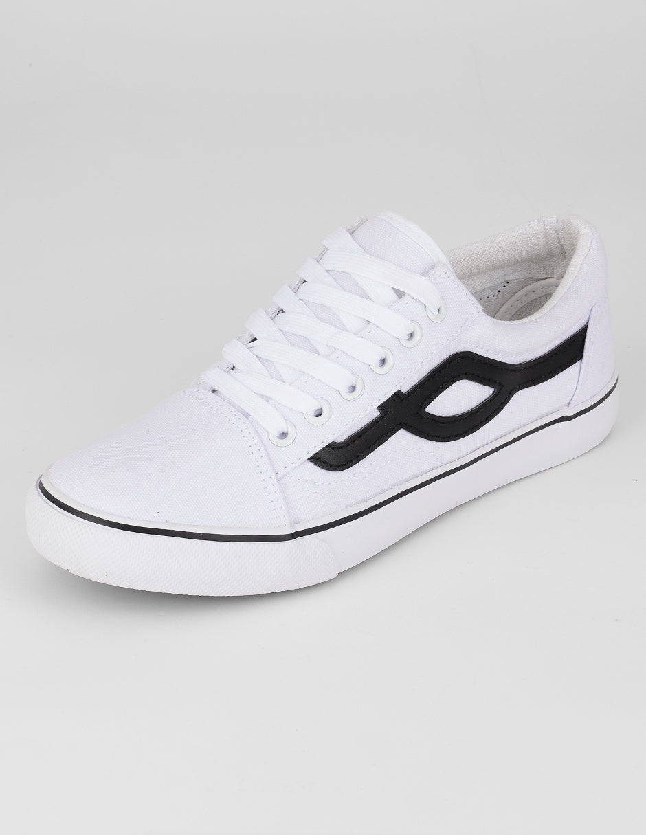Tenis con cordones Step en Textil – Blanco