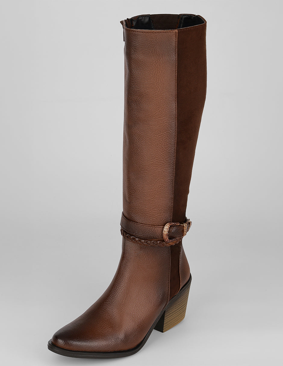 Botas altas Zenda en Piel vegana – Café