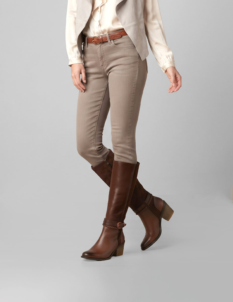Botas altas Zenda en Piel vegana – Café