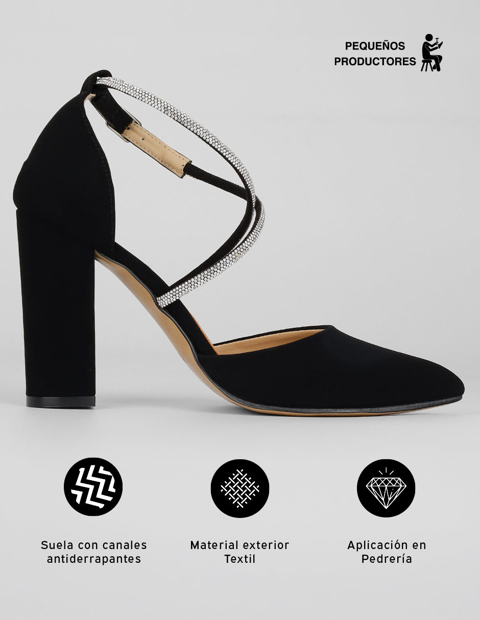 Zapatillas Dans en Textil – Negro