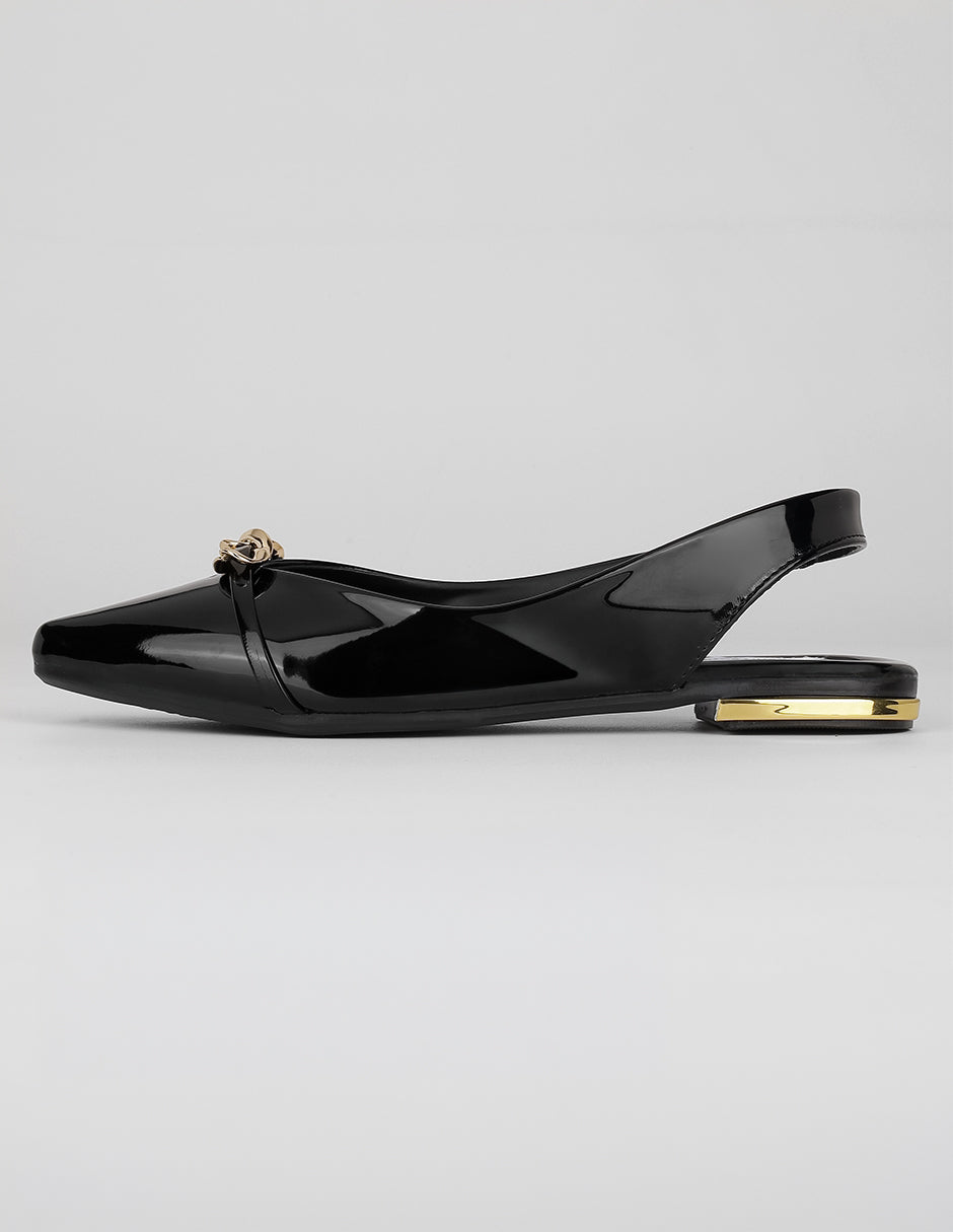 Flats clásicas Exterior Charol Color Negro Para Mujer De RBBASICS