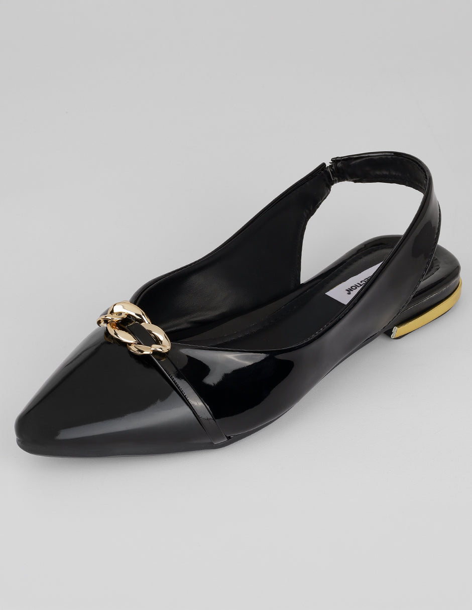 Flats clásicas Zina en Charol – Negro