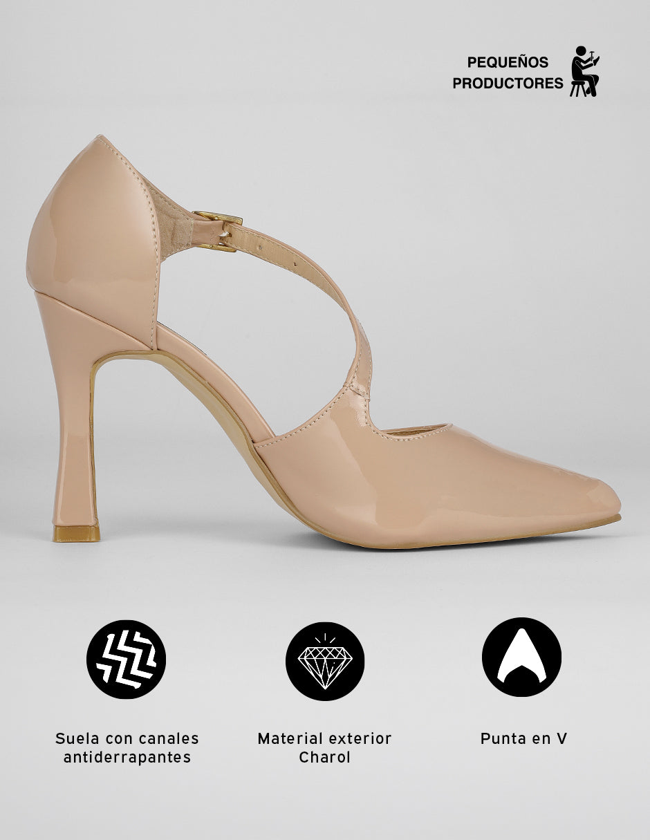 Zapatillas Bianca en Charol – Beige