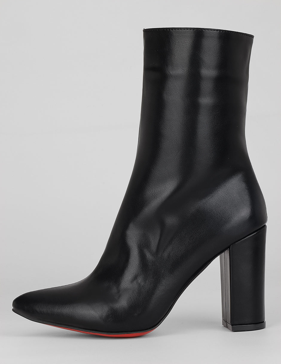 Botín con tacón Exterior Piel vegana Color Negro Para Mujer De RBCOLLECTION