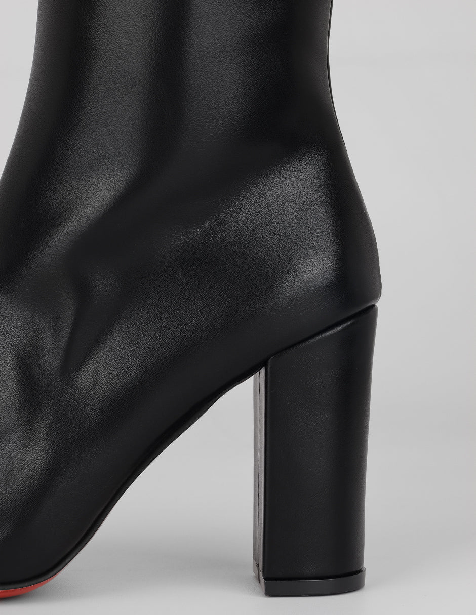 Botín con tacón Sienna en Piel vegana – Negro