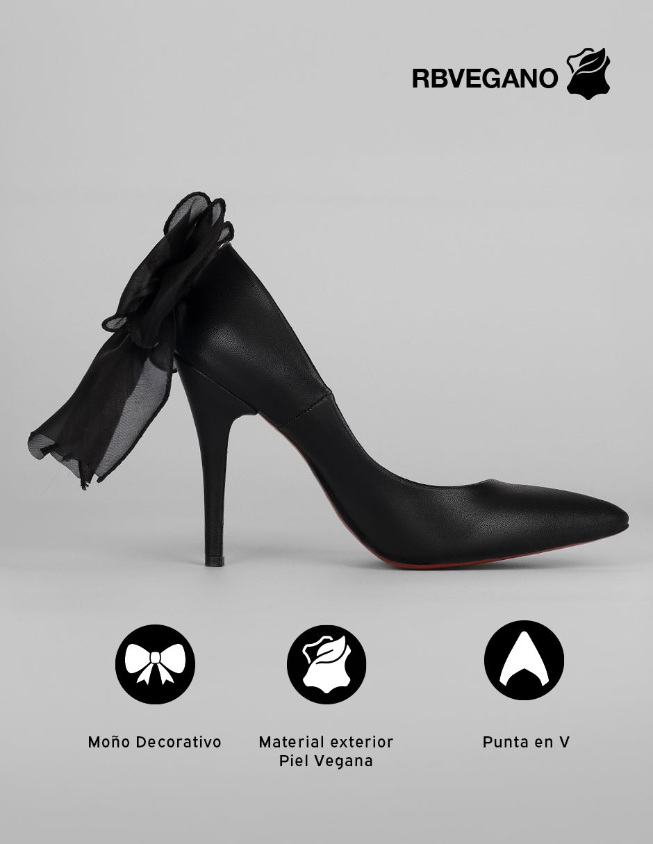 Zapatillas Bow en Piel vegana – Negro
