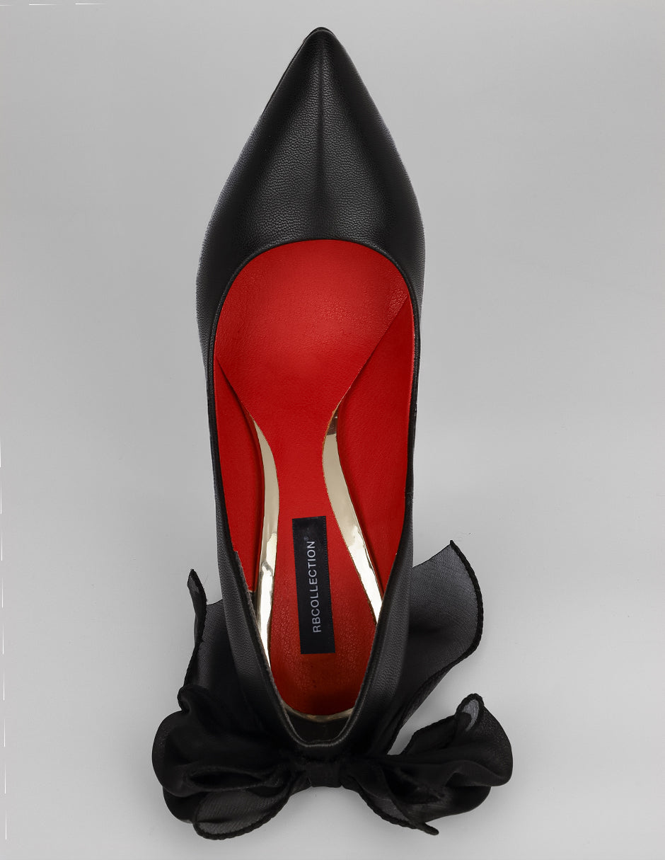 Zapatillas Bow en Piel vegana – Negro