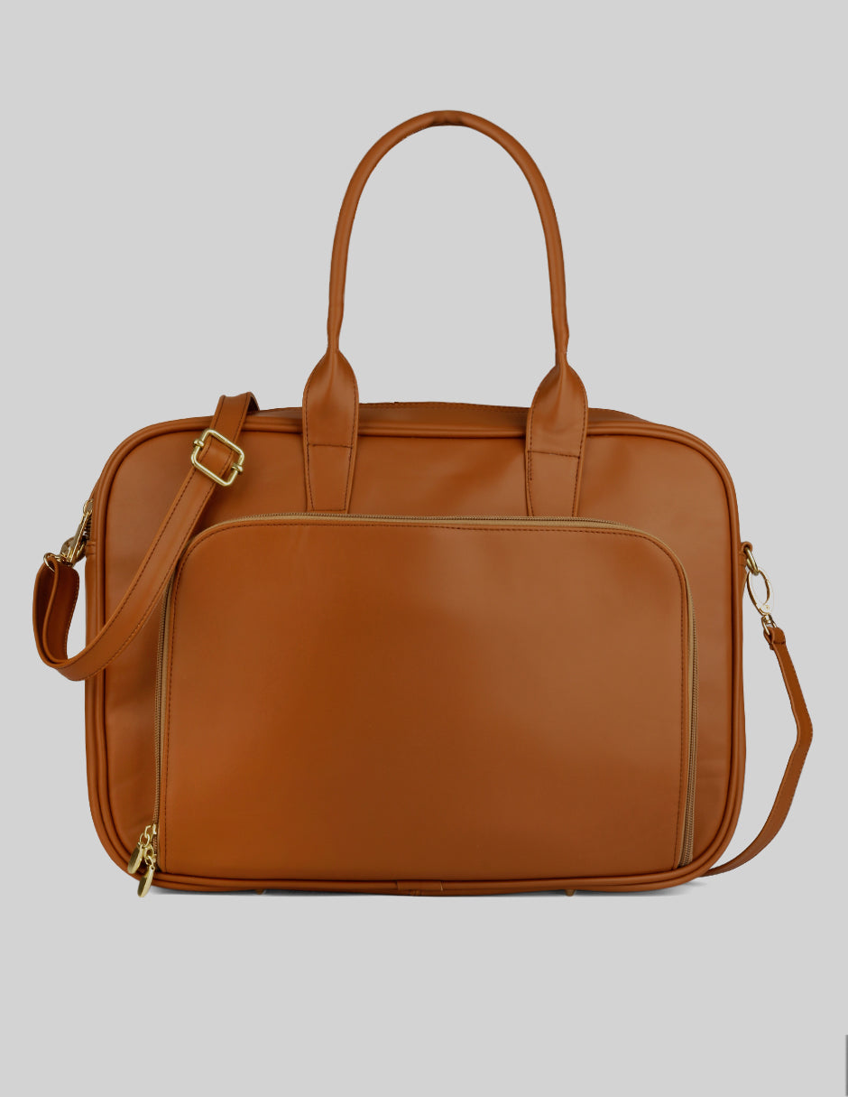 Bolsa Satchel en Piel vegana - Café