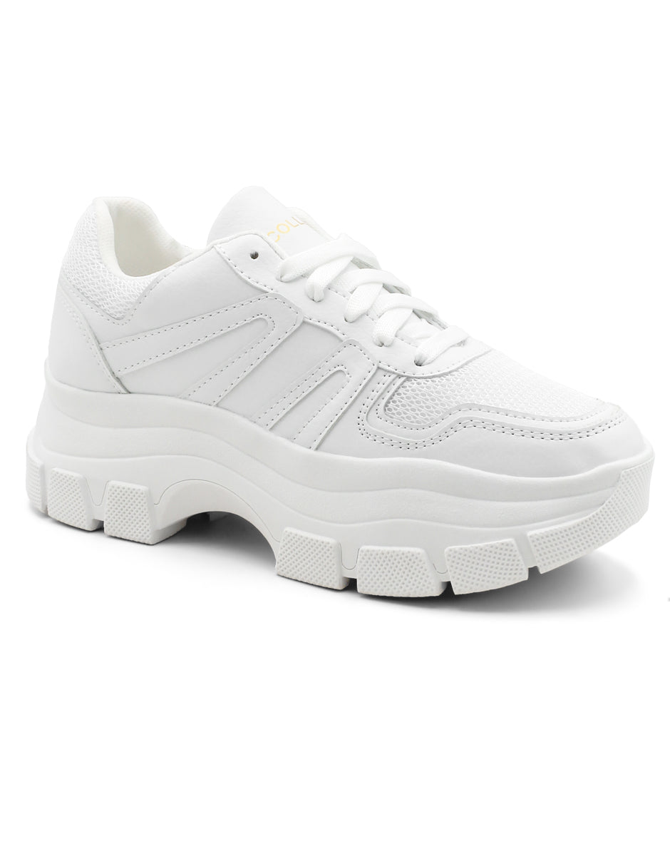 Tenis tipo deportivo Exterior Piel vegana Color Blanco Para Mujer De RBCOLLECTION