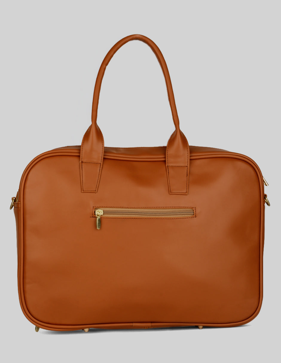 Bolsa Satchel en Piel vegana - Café