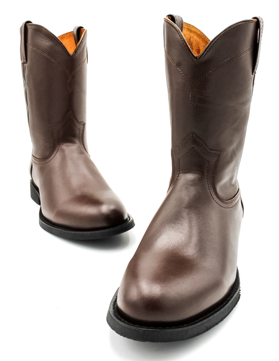 Botas western Exterior PIEL Color Café Para Hombre De RBCOLLECTION