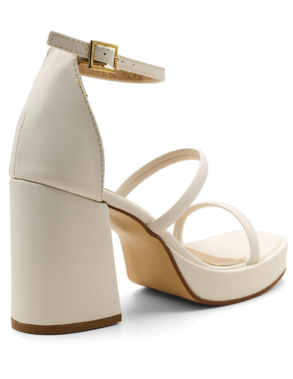 Sandalia con tacon  Color Blanco Para Mujer De RBCOLLECTION
