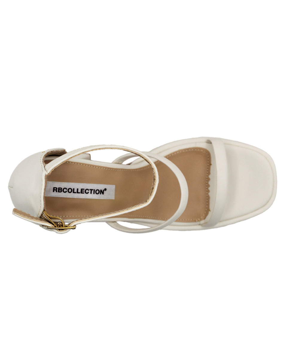 Sandalia con tacon  Color Blanco Para Mujer De RBCOLLECTION