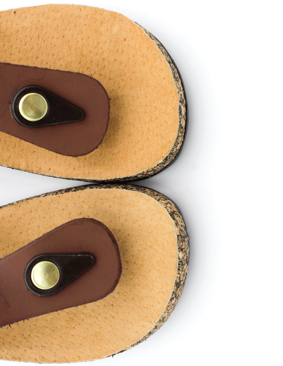 Sandalias de piso BIRTE en Piel Vegana - Café