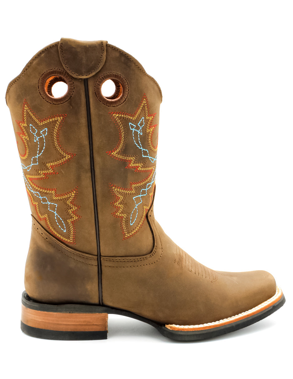 Botas western Exterior PIEL Color Café Para Hombre De RBCOLLECTION