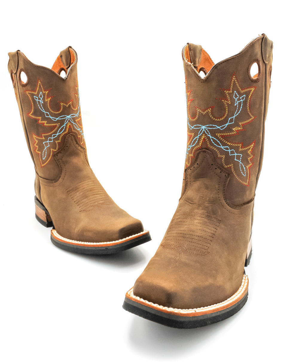 Botas western Exterior PIEL Color Café Para Hombre De RBCOLLECTION