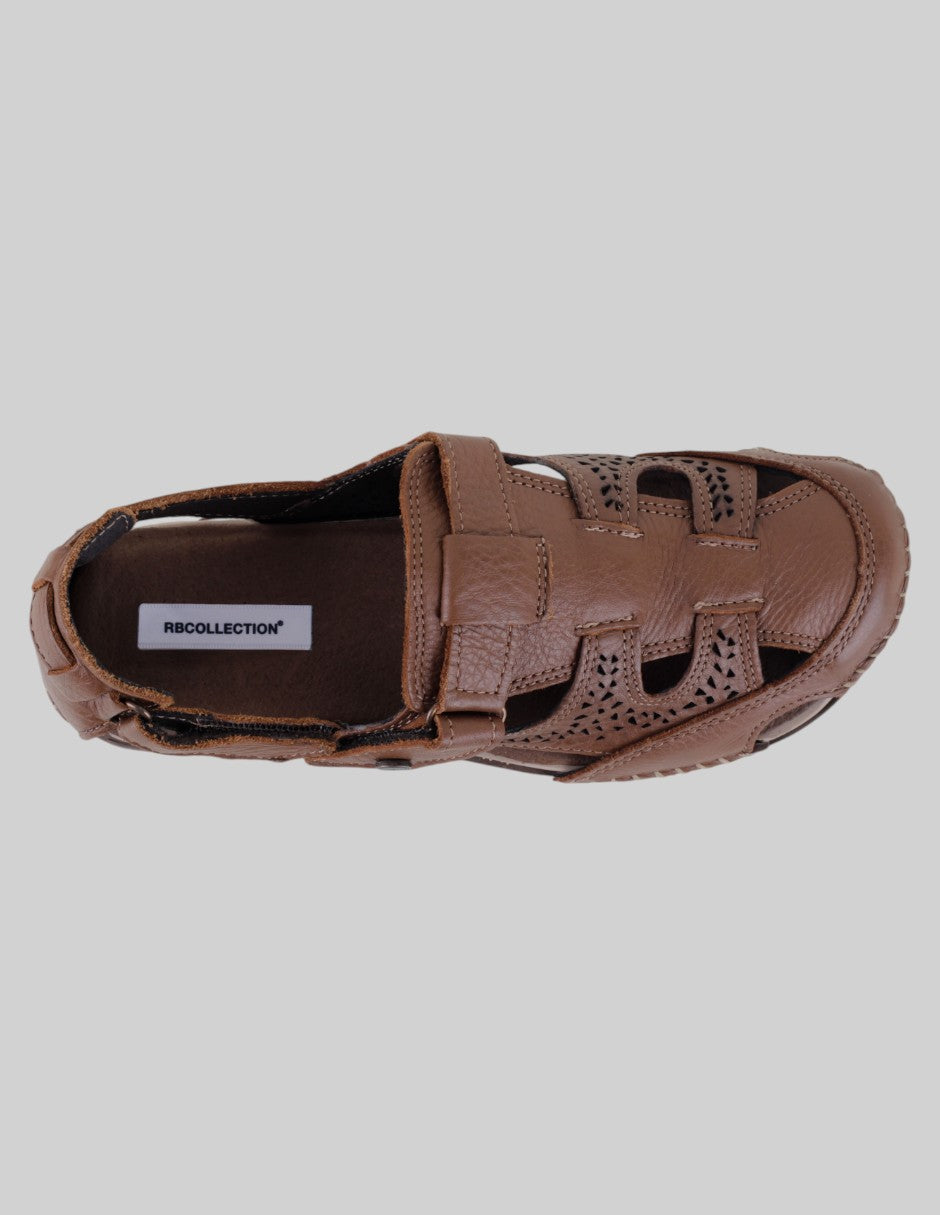 Sandalias de piso Hand made en Piel – Café