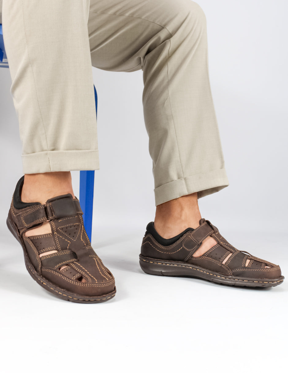 Sandalias casuales Exterior Piel Color Café Para Hombre De RBCOLLECTION