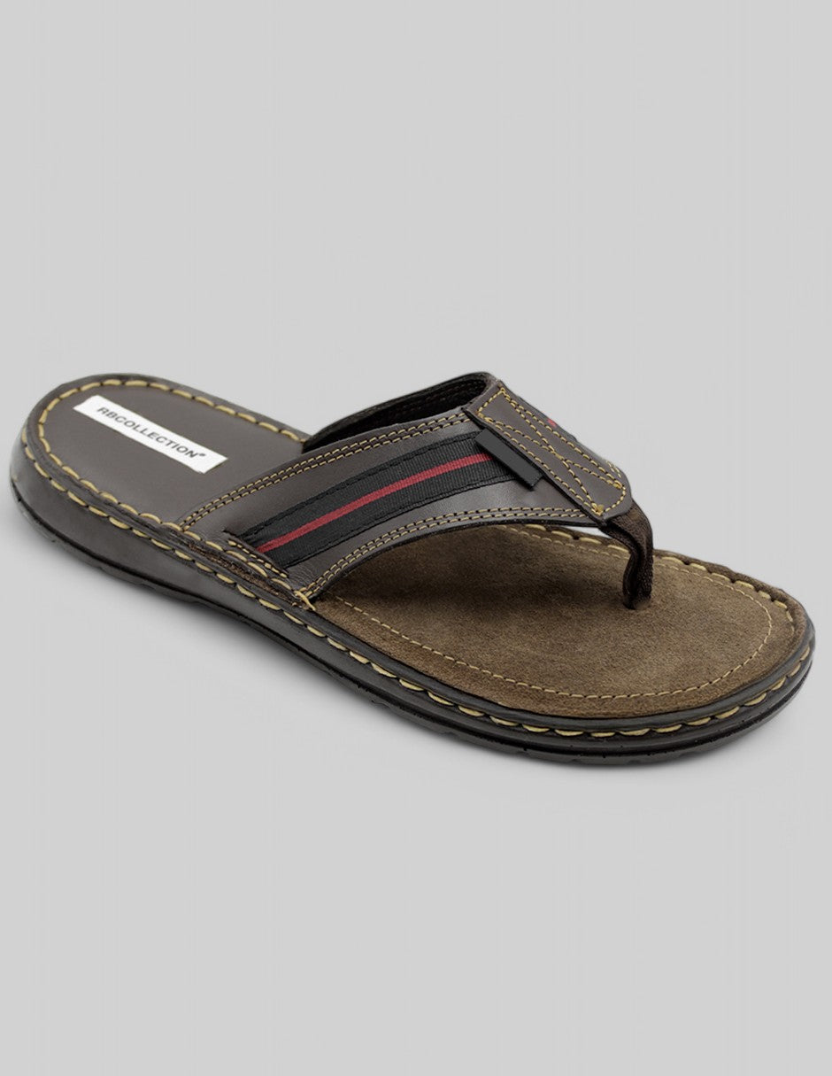 Sandalias clásicas Exterior Piel Color Café Para Hombre De RBCOLLECTION