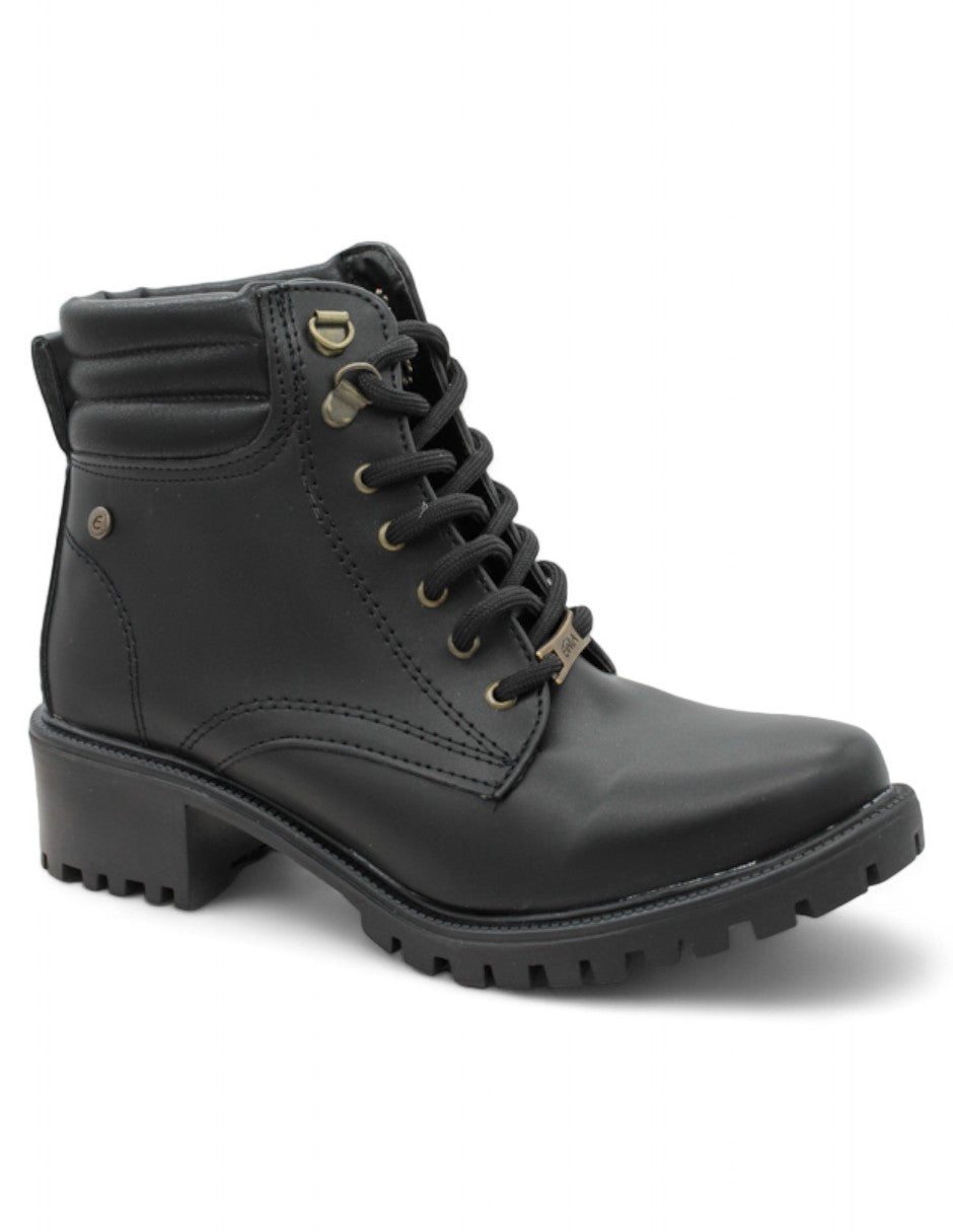 Botín con tacón Exterior Piel vegana Color Negro Para Mujer De RBCOLLECTION