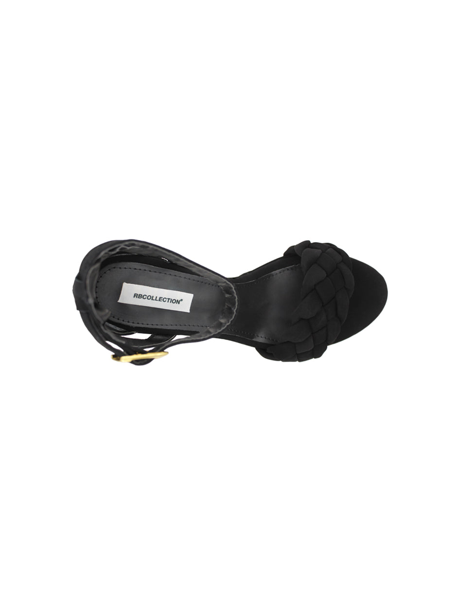Sandalia con tacón Exterior Gamuza Color Negro Para Mujer De RBCOLLECTION