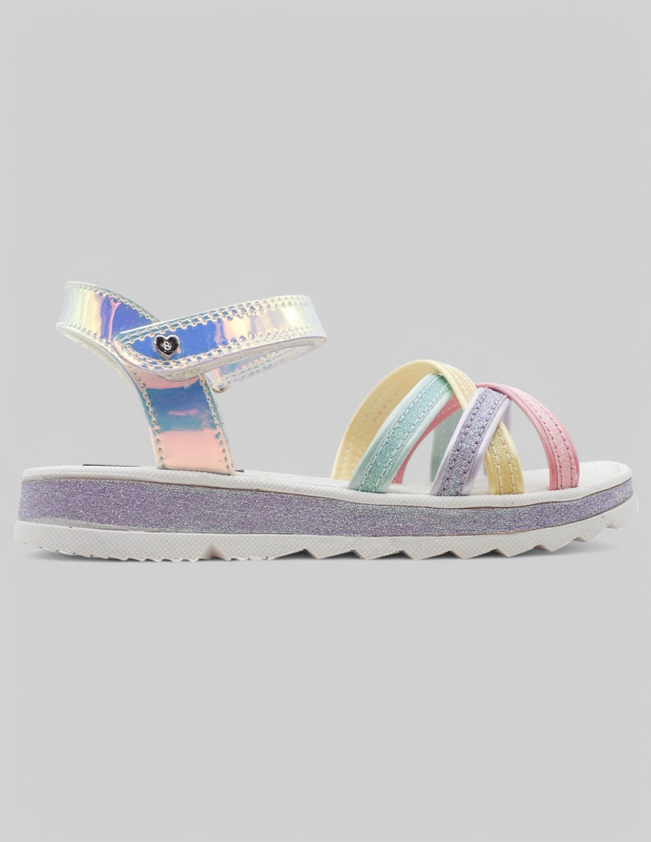 Sandalias Kids en Piel vegana – Multicolor