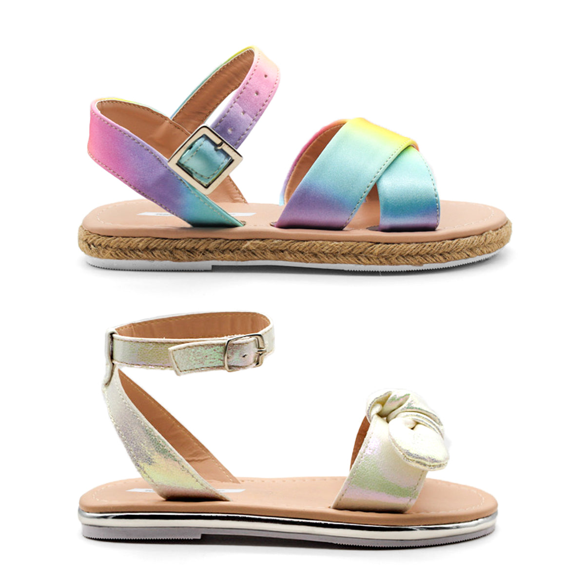 Dúo Pack Sandalias Casuales RBCOLLECTION Exterior Sintético Multicolor Para Niña