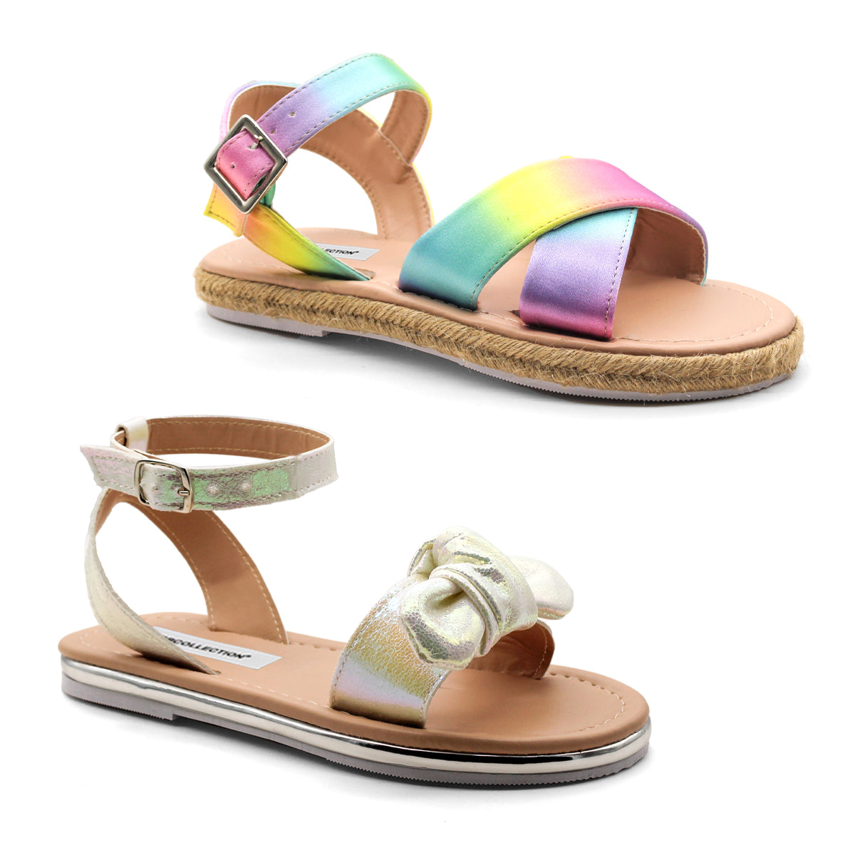 Dúo Pack Sandalias Casuales RBCOLLECTION Exterior Sintético Multicolor Para Niña