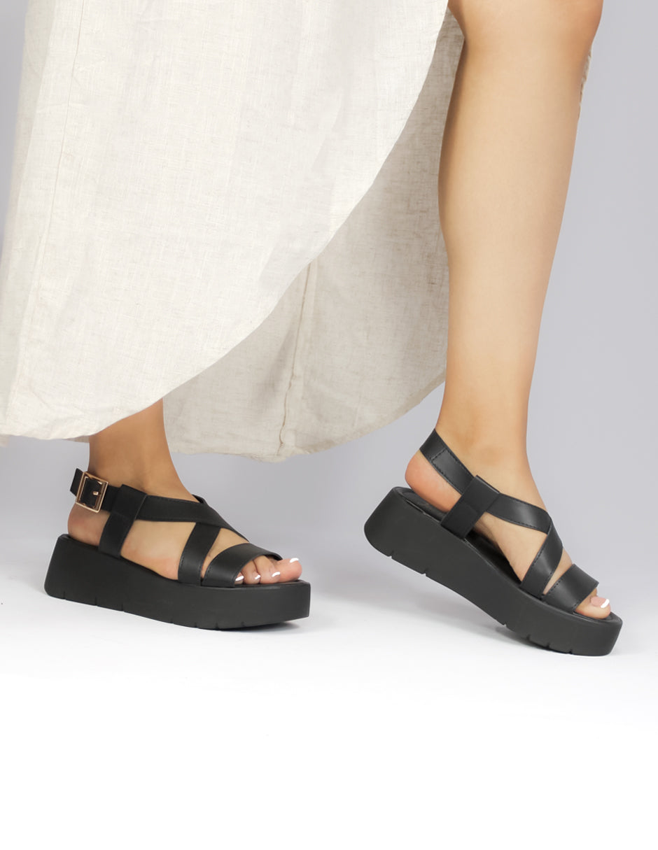 Sandalias con plataforma Exterior Sintético Color Negro Para Mujer De RBCOLLECTION