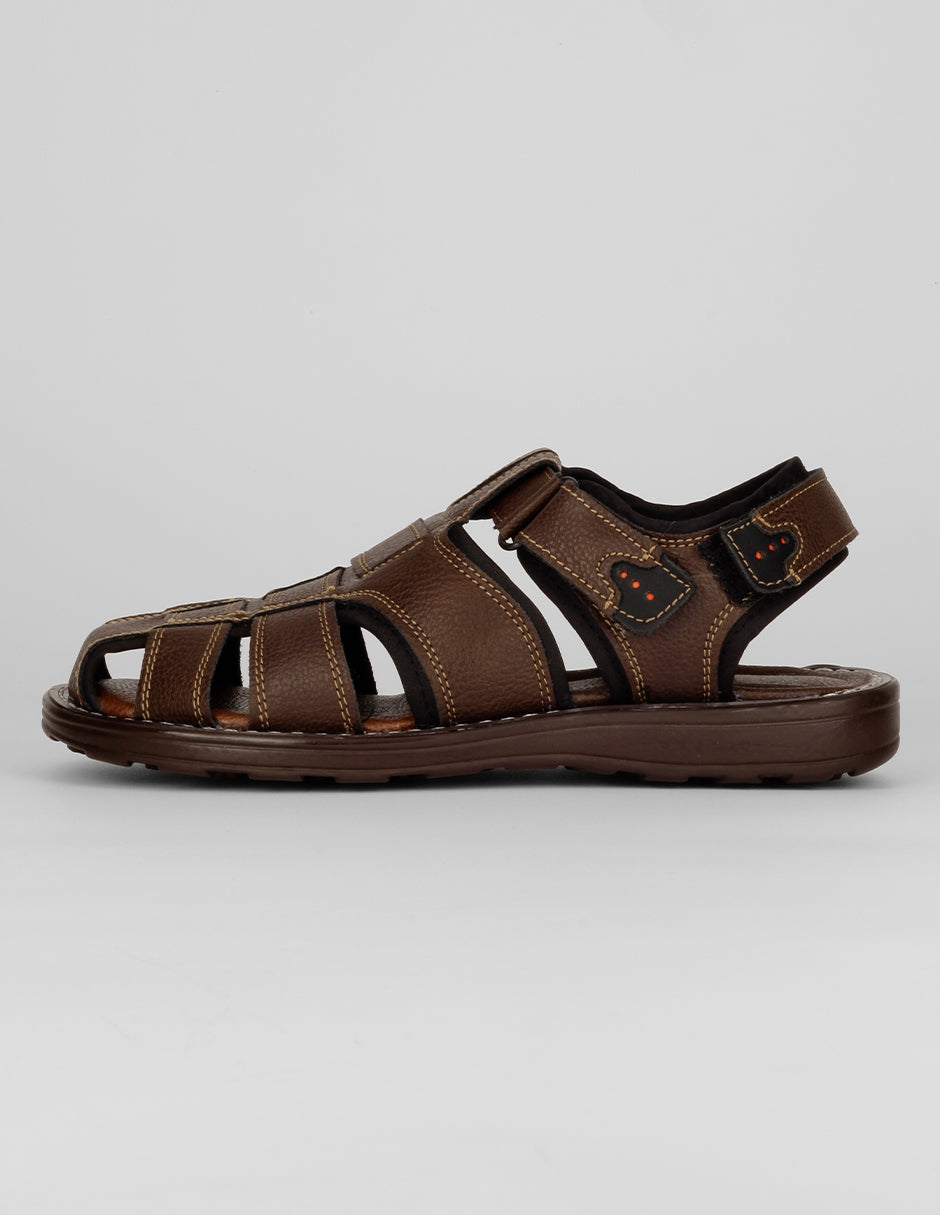 Sandalias Exterior Piel vegana Color Café Para Niño De RBCOLLECTION