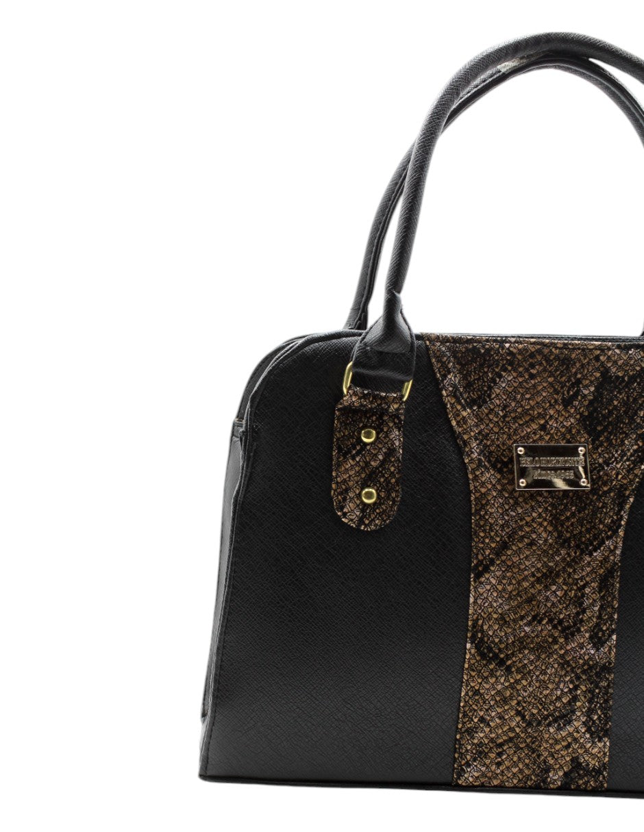 Bolsa Satchel en Piel vegana Color Negro