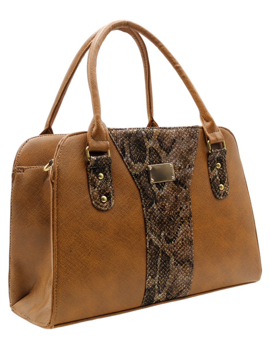 Bolsa Satchel en Piel vegana Color Café