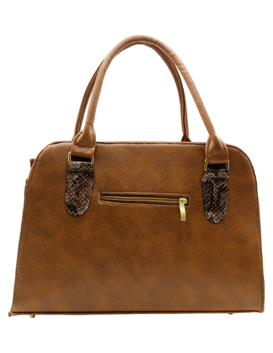 Bolsa Satchel en Piel vegana Color Café