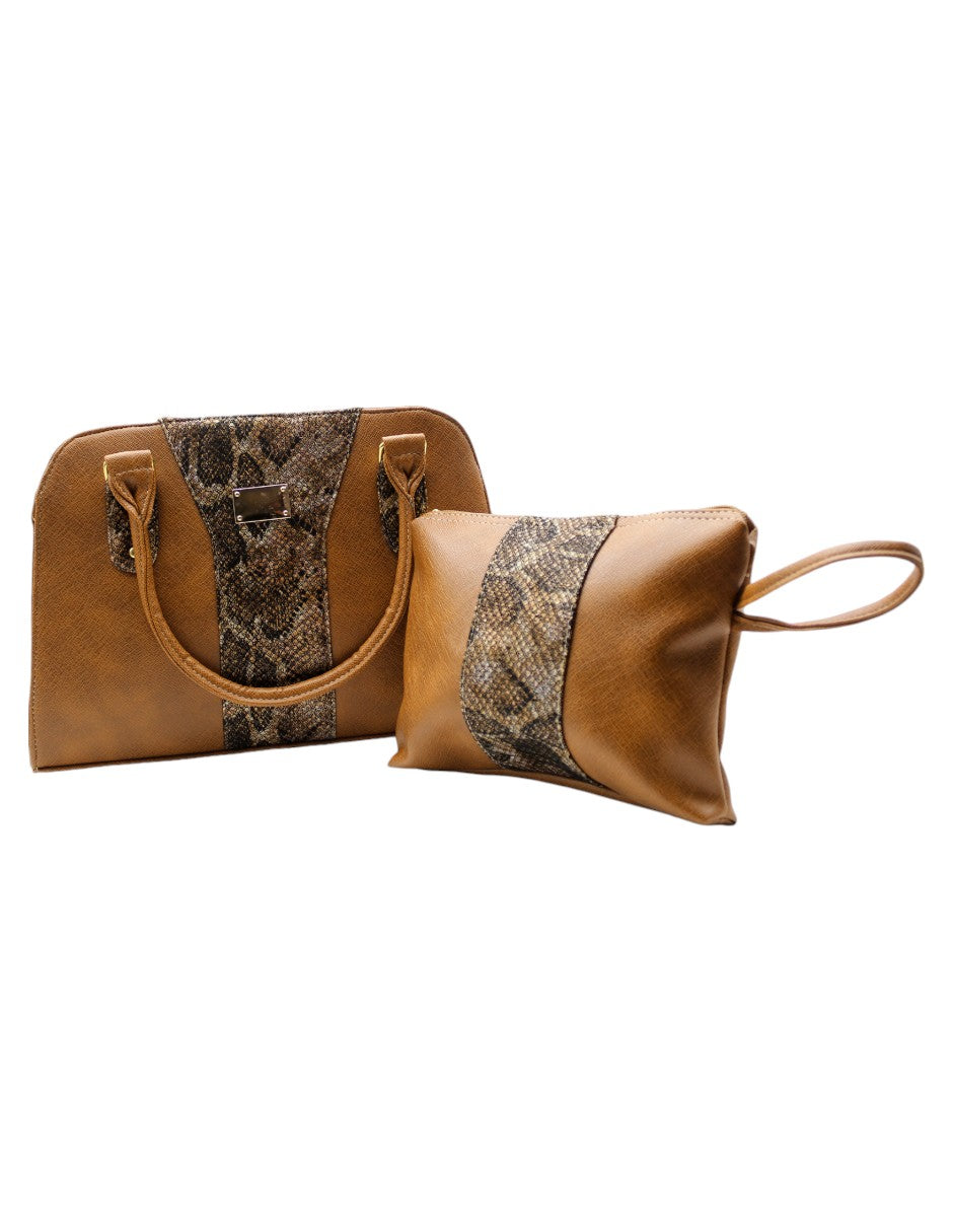 Bolsa Satchel en Piel vegana Color Café