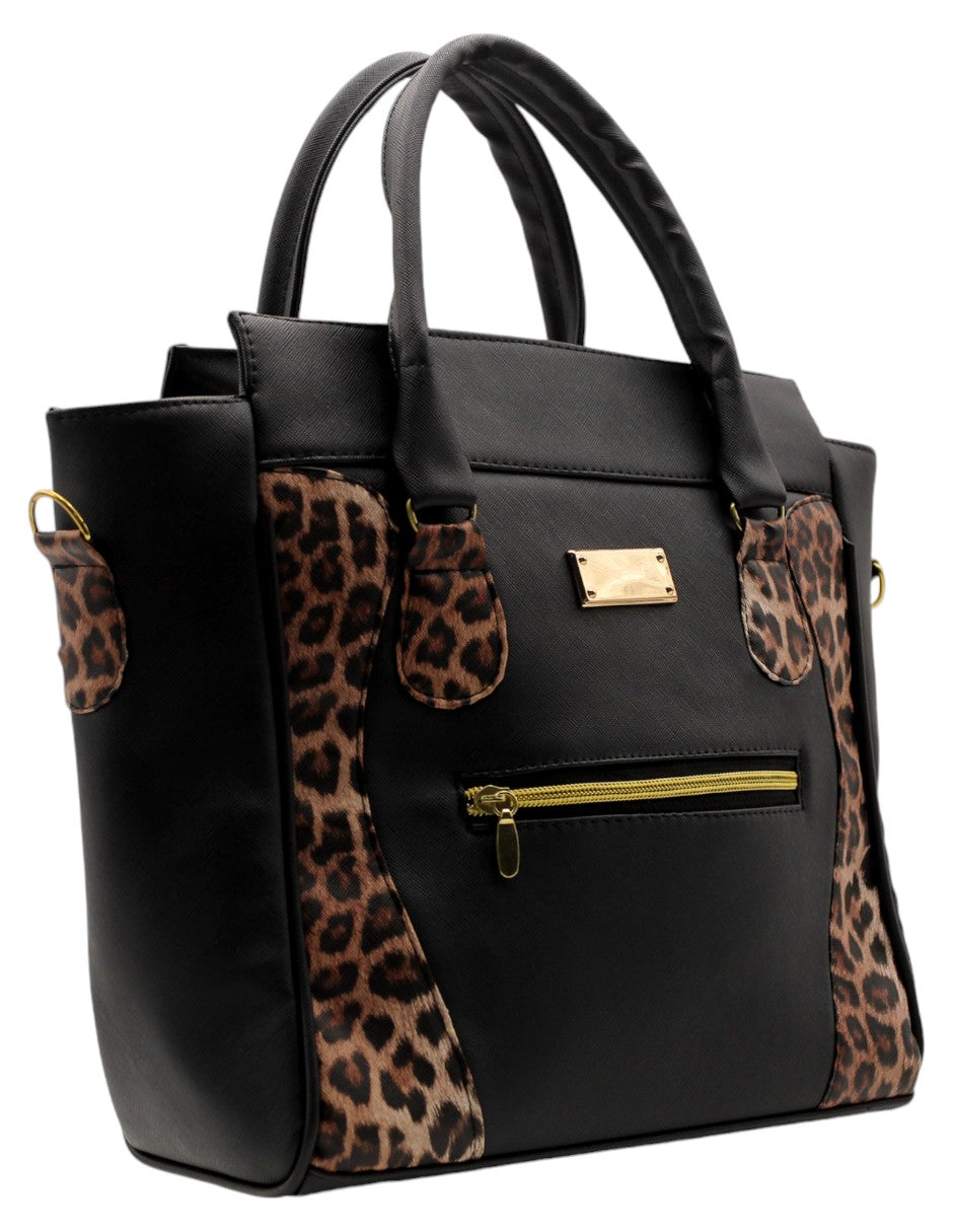 Bolsa Satchel en Piel vegana Color Negro