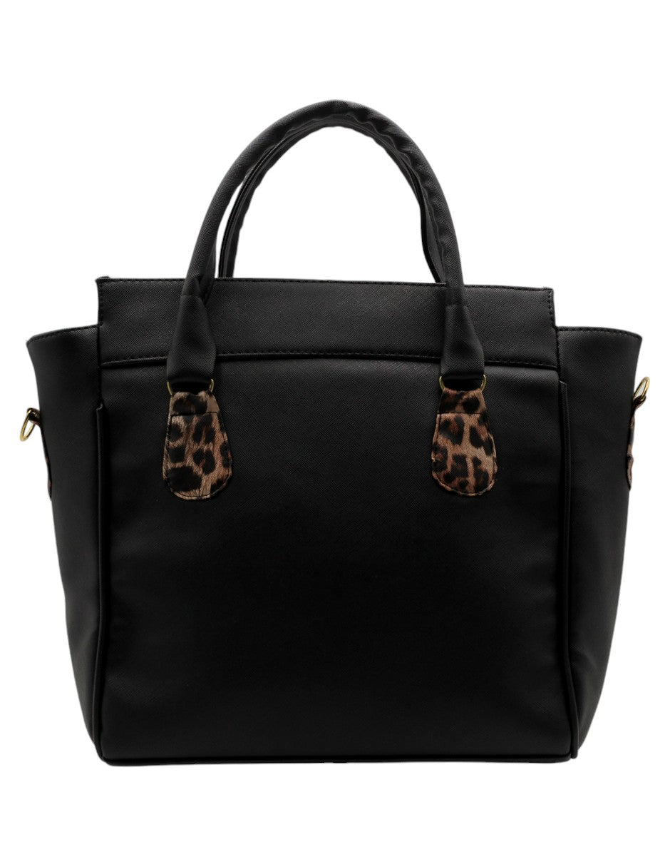 Bolsa Satchel en Piel vegana Color Negro