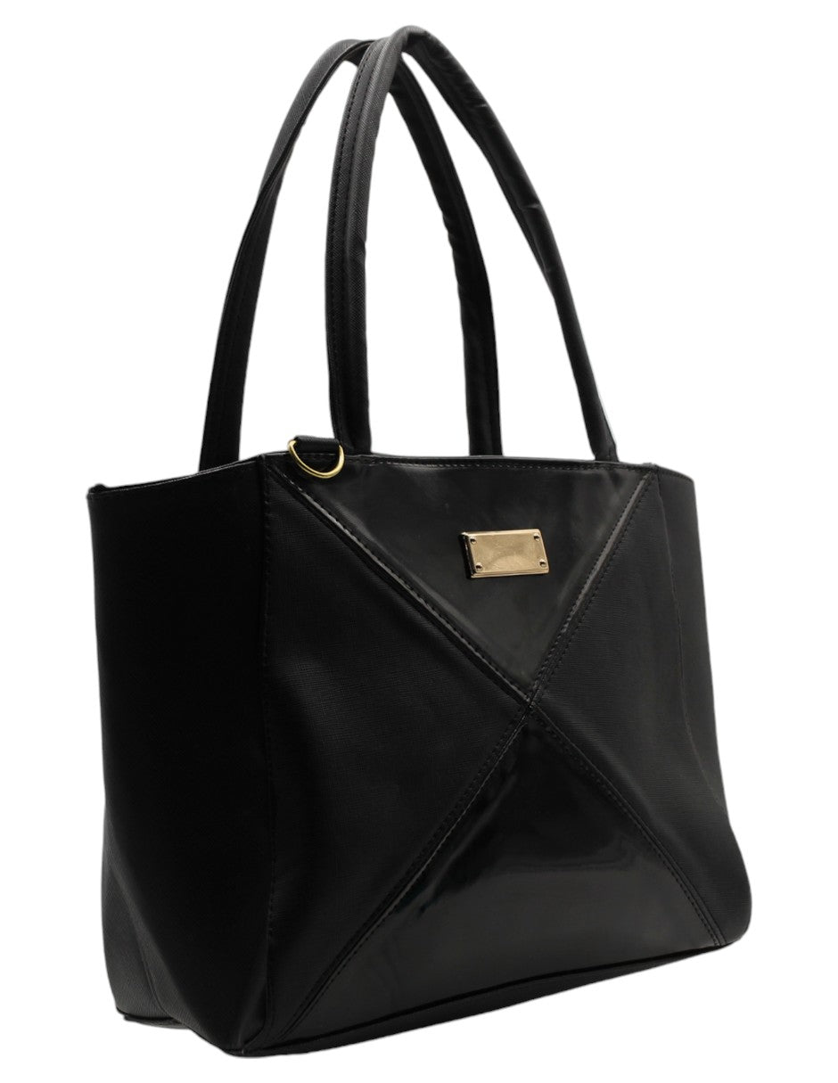 Bolsa Tote en Piel vegana Color Negro