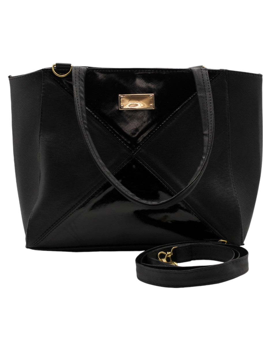 Bolsa Tote en Piel vegana Color Negro