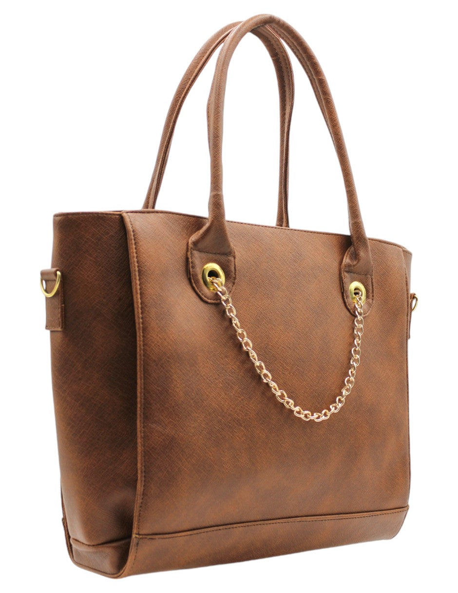 Bolsa Satchel en Piel vegana Color Café