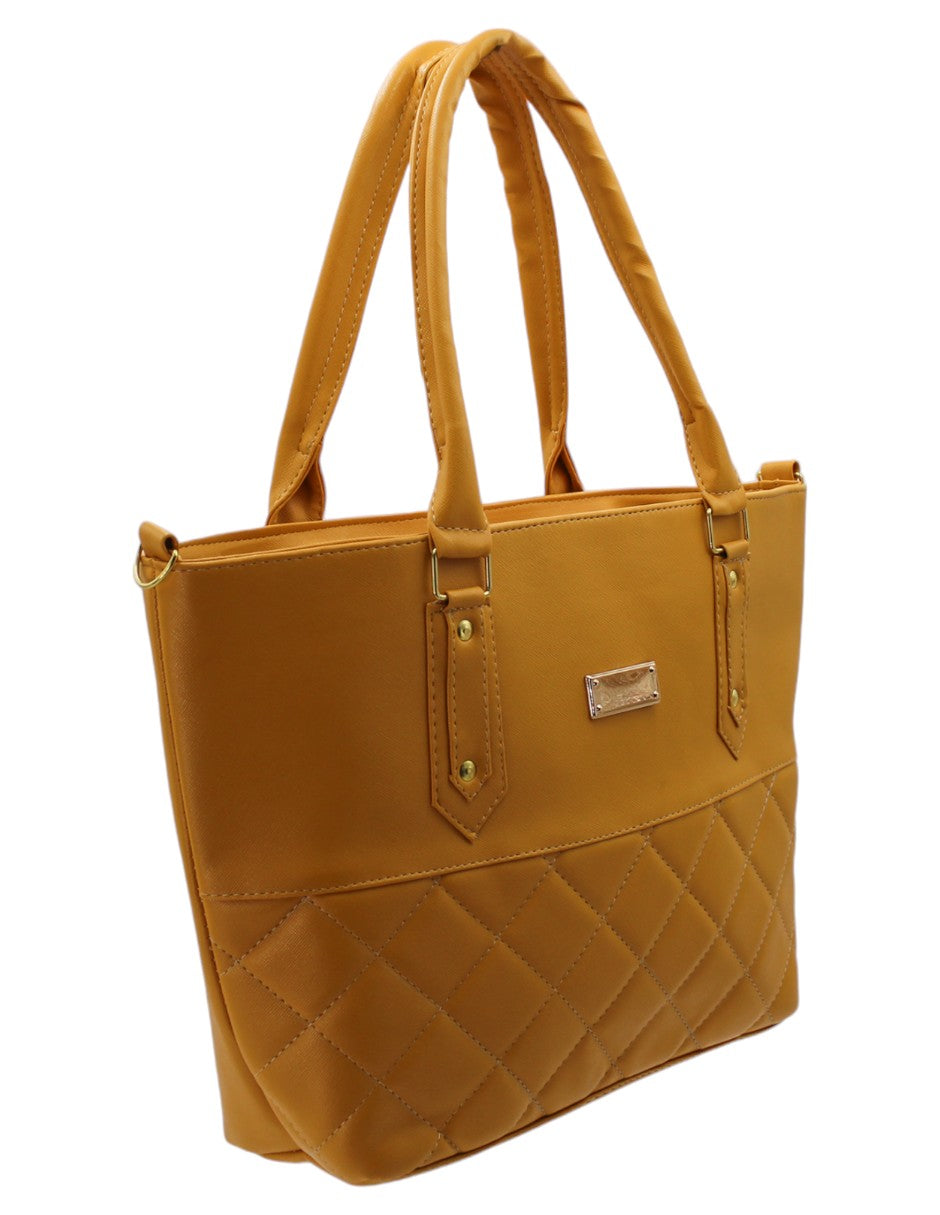 Bolsa Tote en Piel vegana Color Amarillo