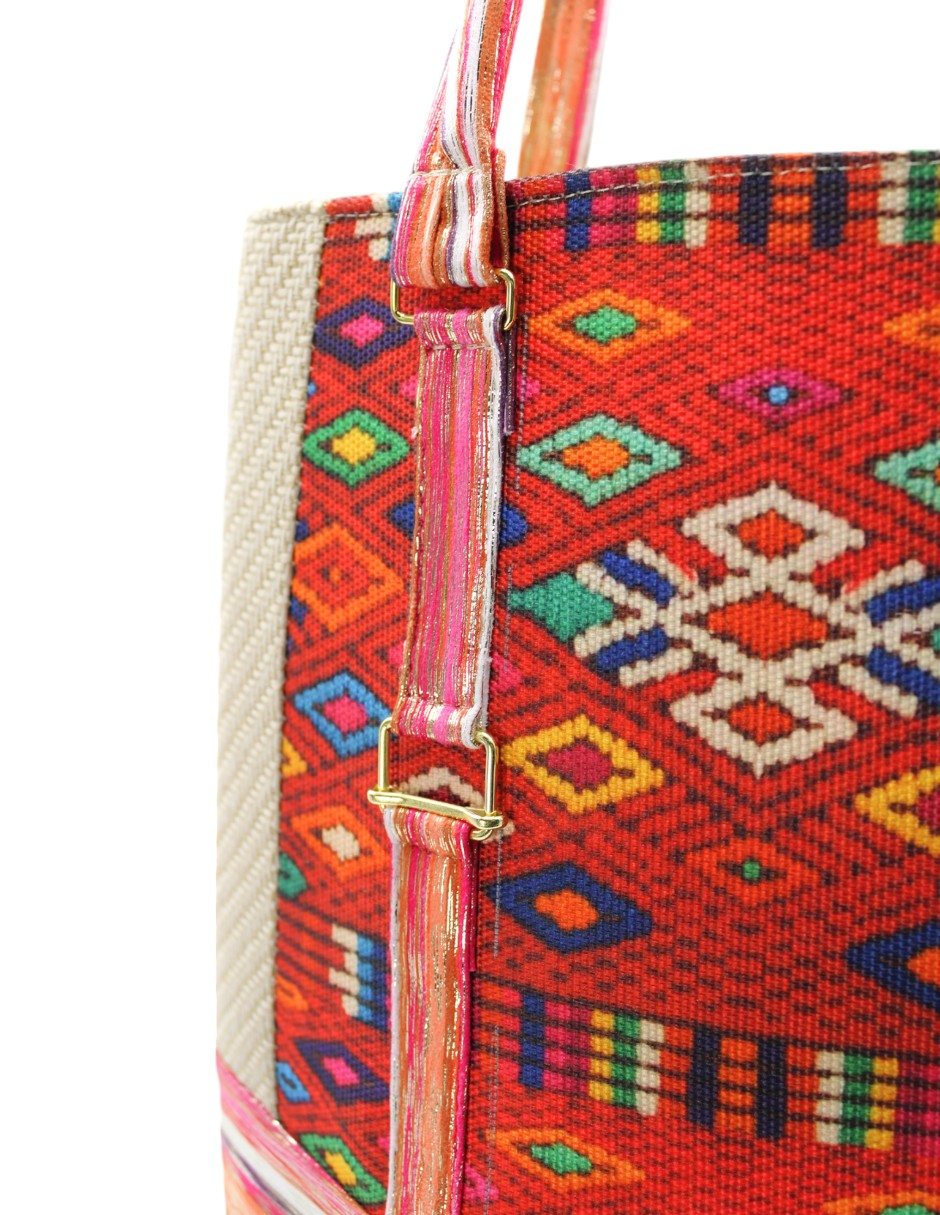 Bolsa Satchel en Textil Color Multicolor