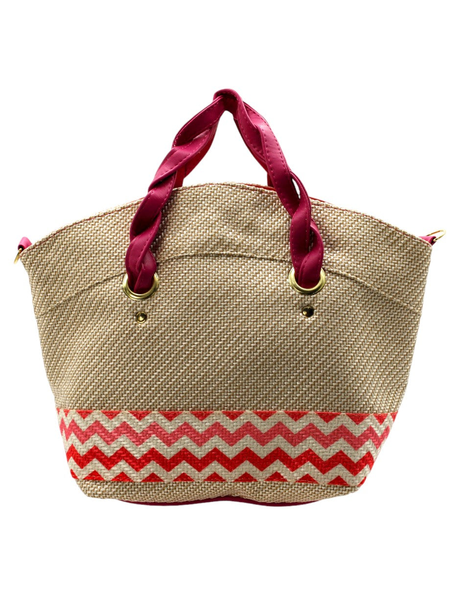 Bolsa Satchel en Textil Color Beige