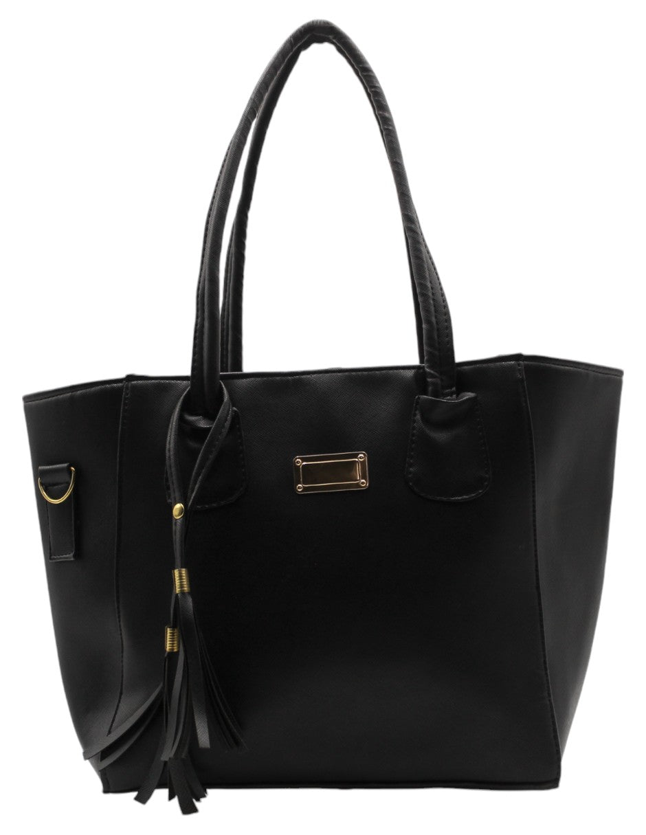 Bolsa Tote Exterior Piel vegana Color Negro Para Mujer De RBBASICS