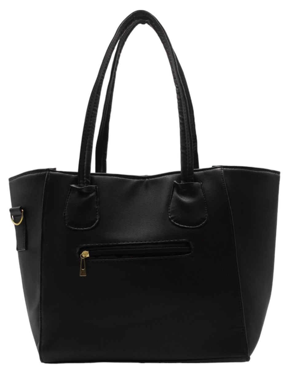 Bolsa Tote en Piel vegana Color Negro