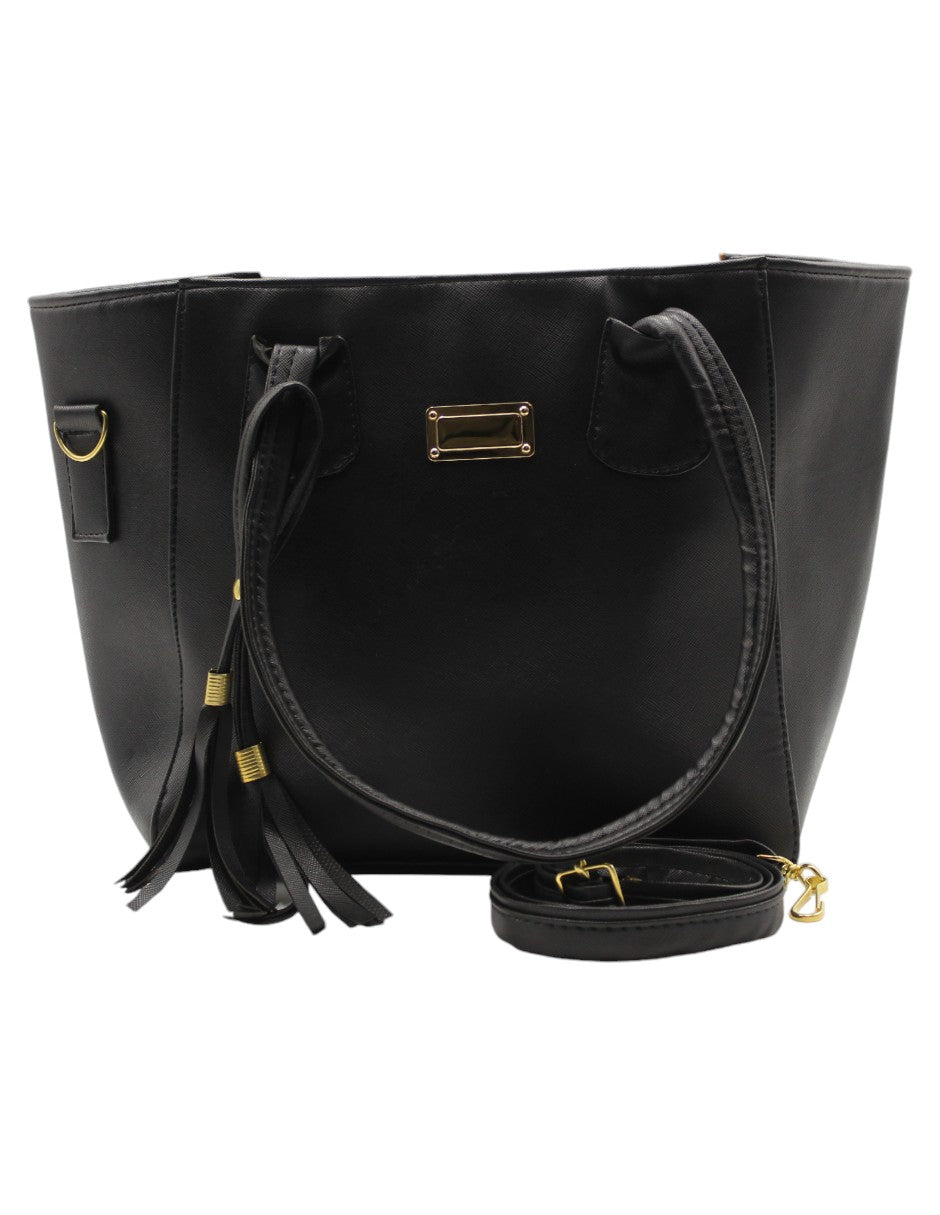 Bolsa Tote en Piel vegana Color Negro